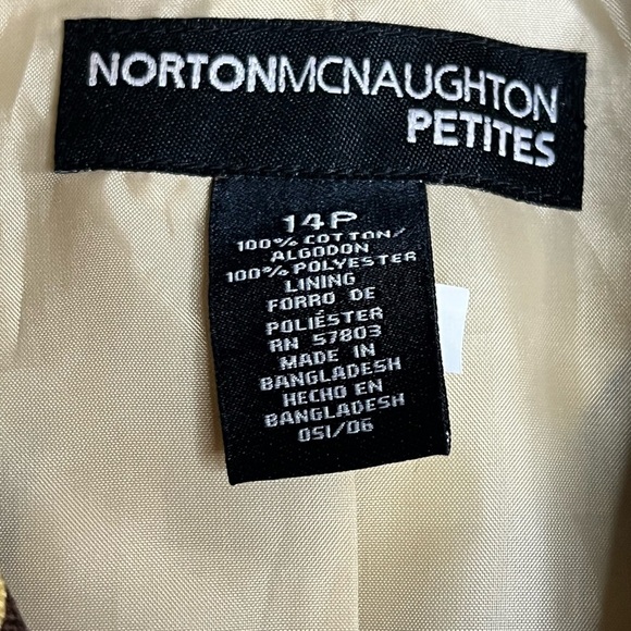 NWT - Norton McNaughton Women’s Blazer - Ivory - Size 14 Petite - Lead Print - Picture 5 of 8